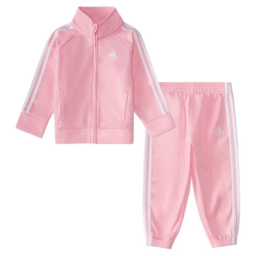 adidas Baby Girl's Zip Front Classic Tricot Jacket and Joggers Set