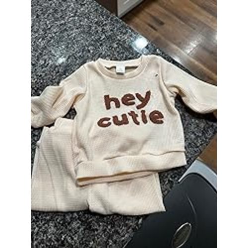 Amazon.com: Madjtlqy Toddler Baby Girl Boy Fall Winter Waffle Outfit Set Letter Printed Long Sleeve Sweatshirt Tops + Pants: Clothing, Shoes & Jewelry