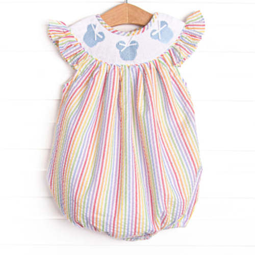Magic Memories Smocked Bubble, Rainbow Stripe – Stitchy Fish