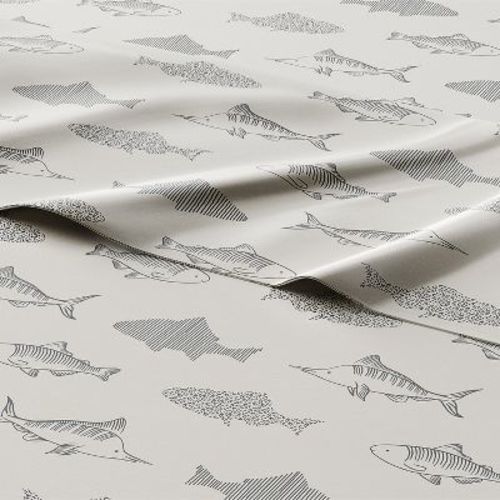 CGK Linens Kids 4 Piece Bed Sheet Set - Cute & Cozy Wrinkle-Resistant with Vibrant Designs in Fish, Size Twin