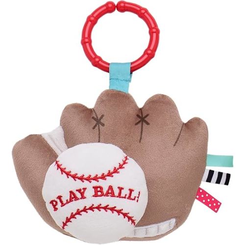 Baby Starters Magic Years Baseball Activity Toy with Pull and Jiggle Vibration, Rattle and Travel Hook, Play Ball, 7 inch