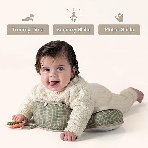Taf Toys Tummy Time Ergonomic Support Toy & Teether for Infant Newborn Supportive Baby & Neck Strengthening Develops Muscles for Crawling Montessori Sensory Toy Tummy Time Toys 0-6 Months