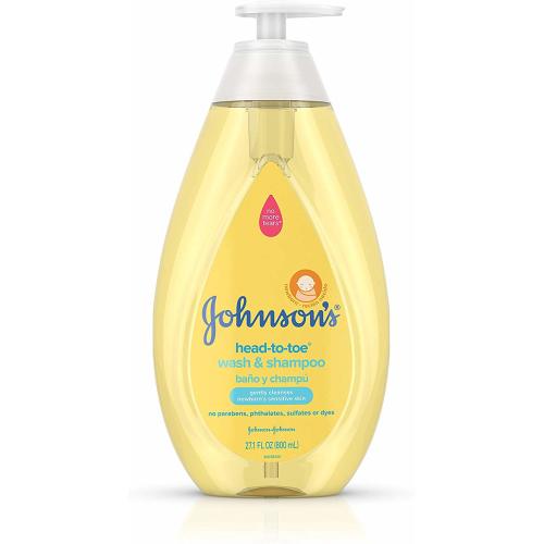 Johnson's Head-To-Toe Gentle Baby Wash & Shampoo, Tear-Free, Sulfate-Free & Hypoallergenic Wash for Baby's Sensitive Skin & Hair, 27.1 fl. oz - 1 Pack