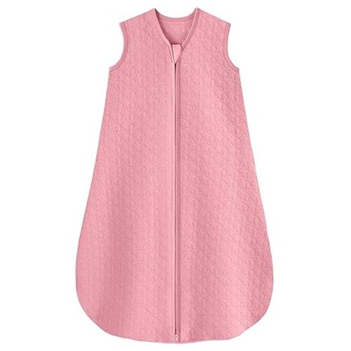 Baby Sleep Sack 6-12 Months 1.0 Tog Baby Wearable Blanket Quilted Sleeping Sack with 2-Way Zipper for Infant Newborn Pink