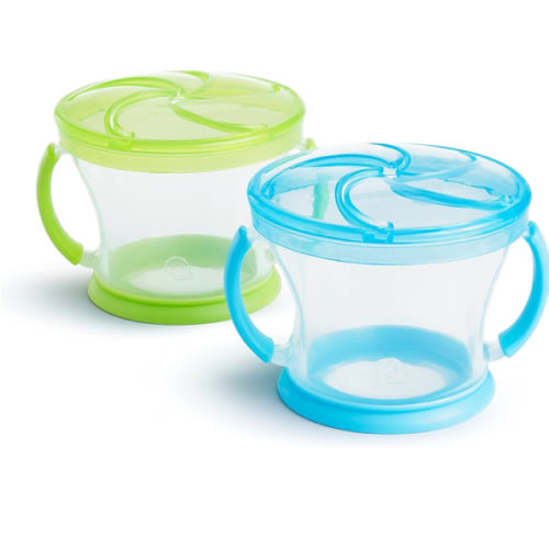 Munchkin® Snack Catcher® Toddler Snack Cups, 2 Pack, Blue/Green