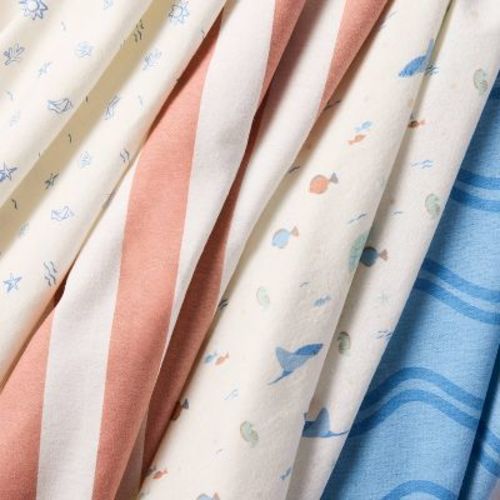 Flannel Baby Blankets - Sea Life - 4pk - Cloud Island™