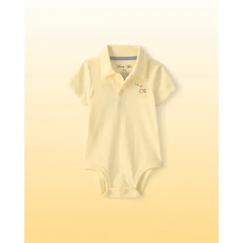 Baby Boy Disney© Winnie the Pooh Embroidered Polo Bodysuit with Back Art - Yellow - OshKosh B'gosh | Carter's