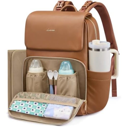 LOVEVOOK Leather Diaper Bag Backpack for Women