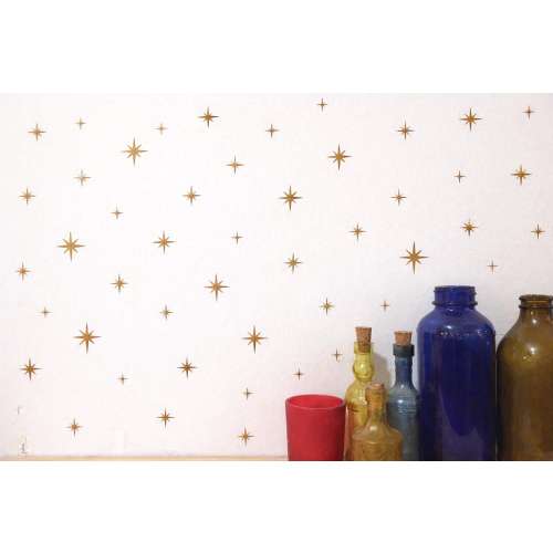 Celestial Sparkle Wall Decals, Peel and Stick Starburst Sparkles, 90 Pack Mini Wall Stickers, Nursery Bedroom Ceiling Decor, Removable