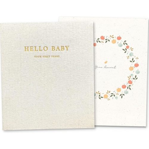 Peachly Unisex Baby Memory Book - First Year Baby Book Keepsake - Olive