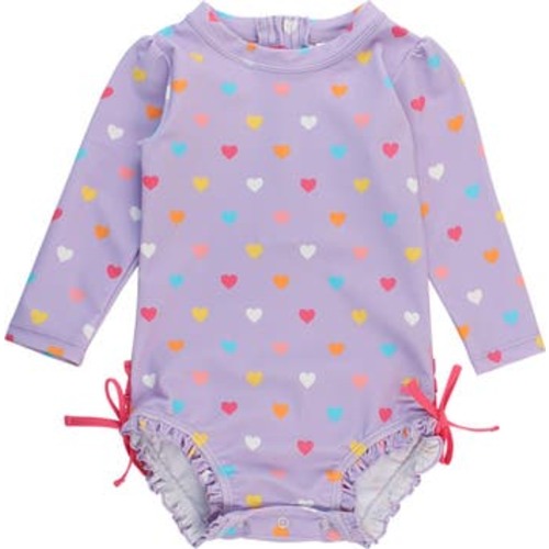Baby Girls Long Sleeve UPF50+ One Piece Rash Guard, 3-6M