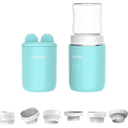 Warm Out Portable Bottle Warmer for Travel - Small & Compact Baby Bottle Warmer On The Go, 4 Heating Temperature - Leak Resistant, Splash Proof Silicone - USB Charging, For All Types of Bottles