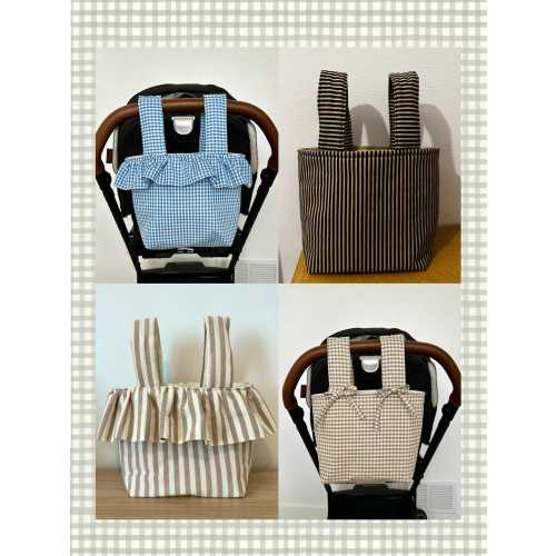 Custom Stroller Bag, Ruffle Bag, Snap-On Caddy, MESSAGE BEFORE ORDERING!