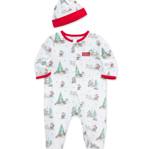 "My First Christmas" Holiday Footie & Hat (NB-9M)