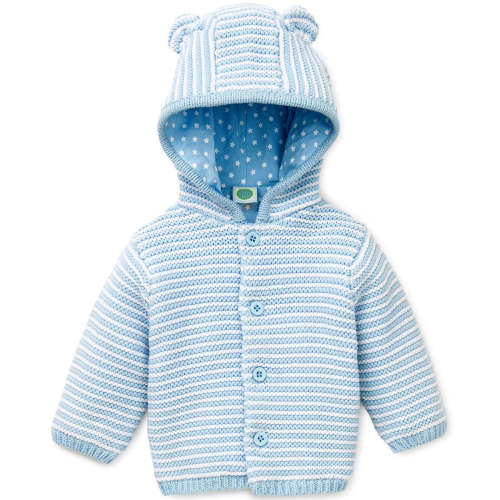 Blue Textured Hoodie