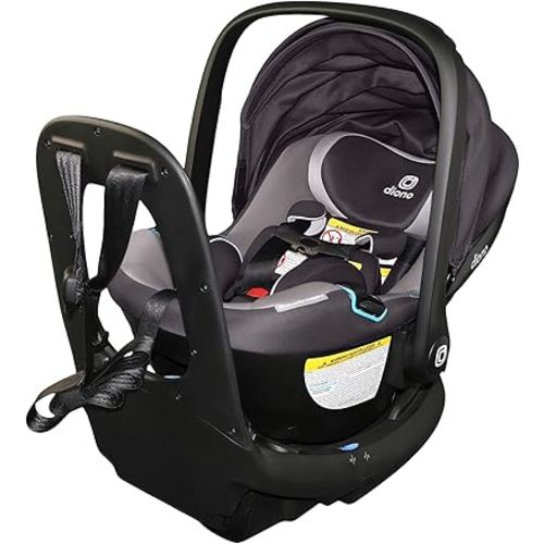 Diono LiteClik30 RXT SafePlus Infant Car Seat and Base, Rear-Facing for Infants 4-30lbs, SafePlus Engineering, with Infant Insert, UPF 50+ Sunshade (Gray Glacier Frost)