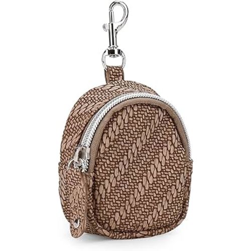 MOMIGO Pacifier Case Bag - Pacifier Holder with Clip for Diaper Bag Stroller Purse Charm, Holds 2 Pacifiers Outdoor Travel (Brown)