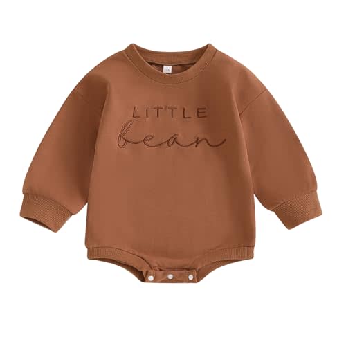 VISGOGO Newborn Baby Girl Boy Bubble Romper 3 6 9 12 18M Onesie Sweatshirt Long Sleeve Oversized Fall One-Piece Bodysuit