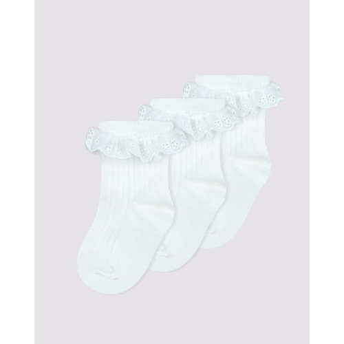 Baby Cotton Blend Ruffle Crew Socks 3 Pack - Underworks