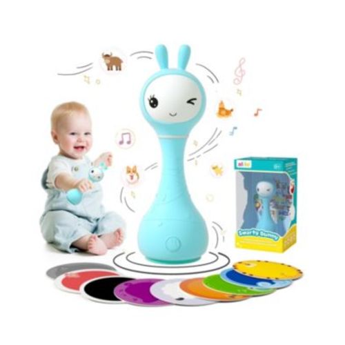 Smarty Bunny Musical Baby Rattle - Light-Up Educational & Sensory Toy with Songs and Color Learning