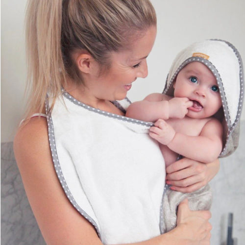 Cuddledry | hands free baby towel | gray