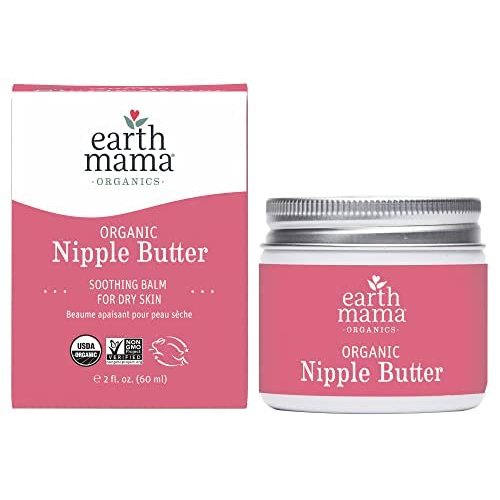 Earth Mama Organic Nipple Butter™ | Nipple Cream Safe for Breastfeeding | Postpartum Essentials for Nursing | Non Lanolin Nipple Cream, 2-Fluid Ounce
