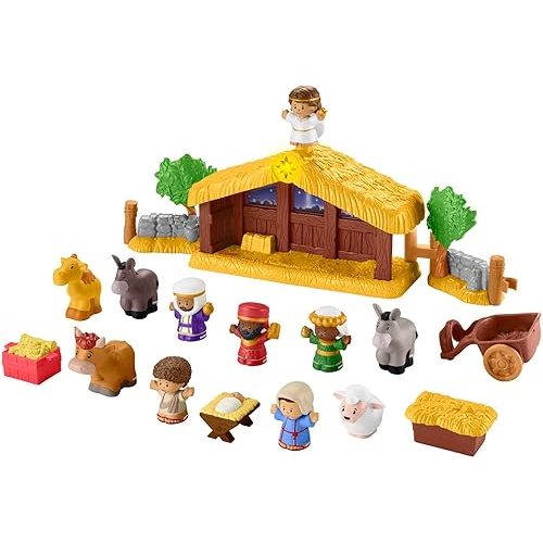 Fisher-Price Little People Toddler Toy Nativity Set with Music Lights & 18 Pieces for Christmas Pretend Play Kids Ages 1+ Years
