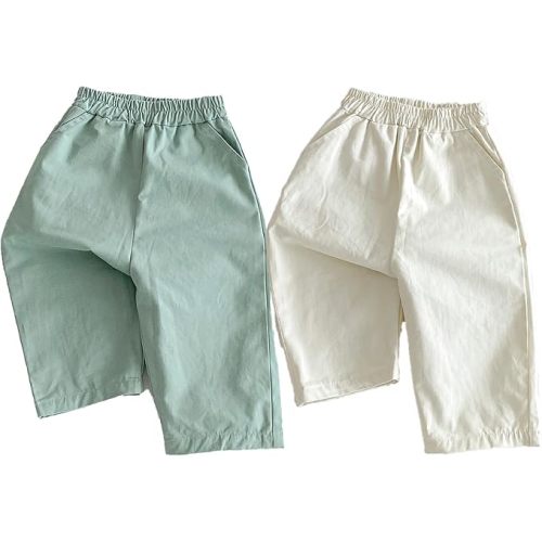 Ashmyova Classic Casual Pants for Boys Thin Cotton Stripe Elastics Waist Spring Summer Trousers Toddler Long Pants 2Pcs
