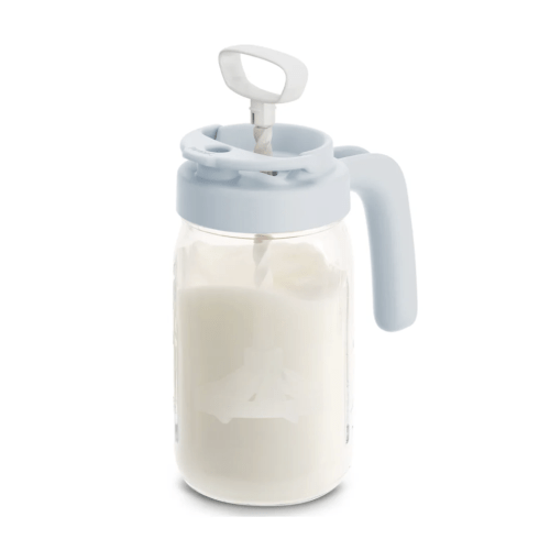 Glass Formula And Breast milk Mixing Pitcher with Mixing Handle-Blue