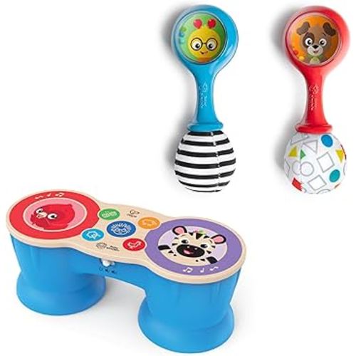 Baby Einstein First Tunes Drum & Shakers Musical Gift Set, with Maracas and Toy Drum, Ages 6 Months and Up