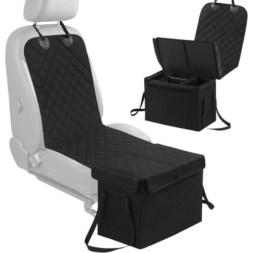 HOMBYS Back Seat Extender for Dogs,Dog Car Seat Cover with Storage Car Organizer,Dog Car Seat Extender with Storage for Front or Back Seat,Waterproof Scratch Proof Cover for Cars Trucks and SUVs,Small