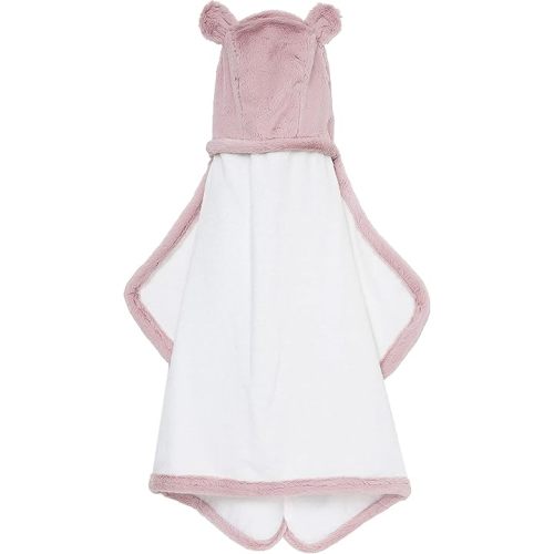 Little Giraffe Luxe Baby Towel with Ears, 24" x 41", Dusty Pink