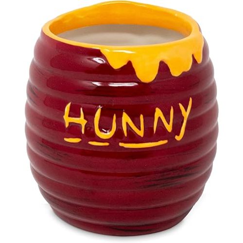 Steel Mill & Co Ceramic Honey Pot Vase, 4.5" x 4.5", Beehive Flower Vase & Desk Organizer, Ridged Pot with Honey Drip Detail, Rustic Cottagecore Home Decor