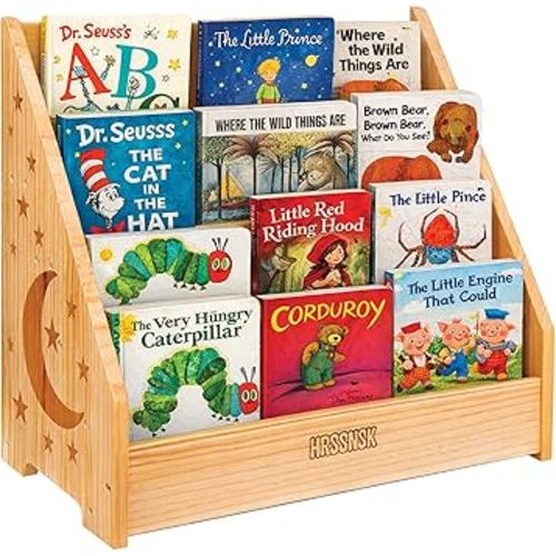 Front Facing Kids Bookshelf for Nursery, Wooden Toy Storage Organizer and Small Bookshelf, Montessori Bookcase for Toddler Room, Kids Book Shelf, 16.5 Inch Wide