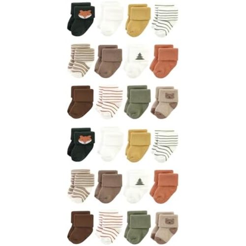 Hudson Baby Unisex Cotton Rich Baby Terry Socks 24-Pack