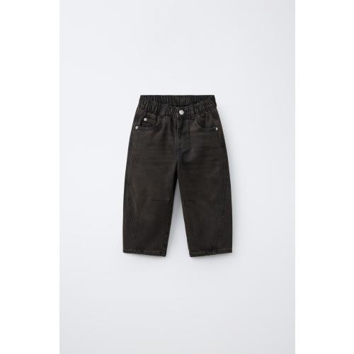 BROWN OVERDYE BARREL JEANS - Dark brown | ZARA United States