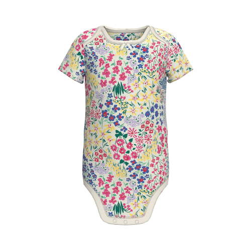 Wonder Nation Baby Girls Bodysuit with Short Sleeves, Sizes 0-24 Months