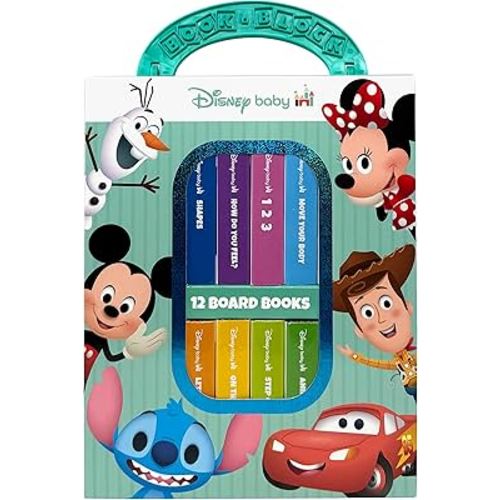 Disney Baby Mickey Mouse, Minnie, Toy Story and More! - My First Library 12 Board Book Set - First Words, Shapes, Numbers, and More! Baby Books - PI Kids