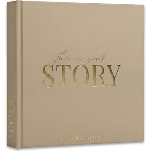 Baby Memory Book & Baby Keepsake Book to Record Baby's Milestones and Photos for Newborn Girl or Newborn Boy, Gender Neutral, Scrapbook Album, First 5 Year Journal Includes Stickers & Keepsake Box