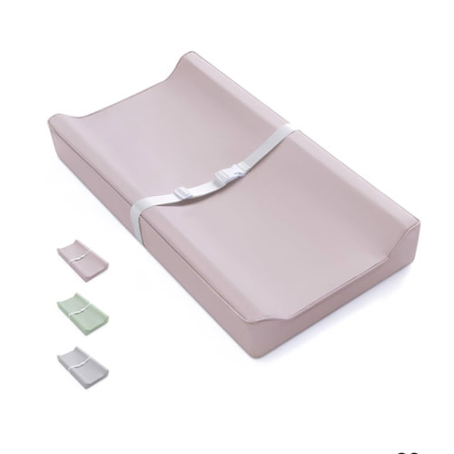 Blissful Diary Vegan Leather Baby Changing Pad with Waterproof & Wipe-Clean PU Cover, Standard Size Cozy Diaper Changing Pad for Dresser and Table, Taupe