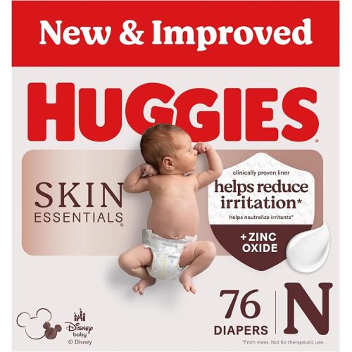 Huggies Skin Essentials Newborn Diapers, 76 Count