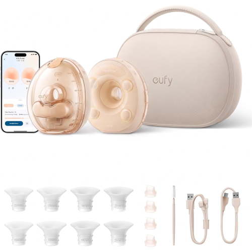 eufy Security Heated Massage Wearable Breast Pump S2 Pro, Charging Case