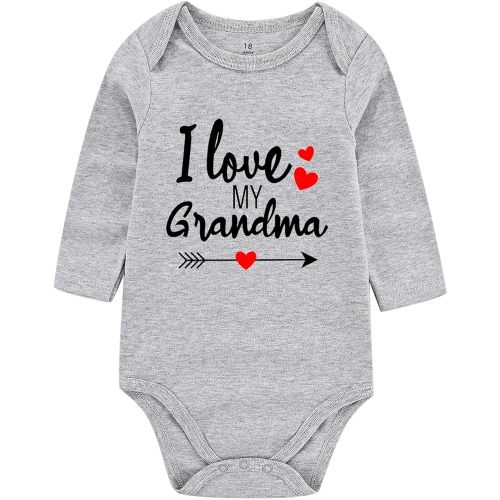 3-6m Grandma baby announcement Newborn Baby Boy Clothes Funny Baby Bodysuits for Girls