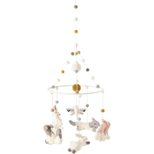 Pehr Classic Wool Felt Baby Mobile, Field of Dreams | Handmade Nursery Décor | Includes Gift Box | Ethical & Enchanting | 28” x 9”