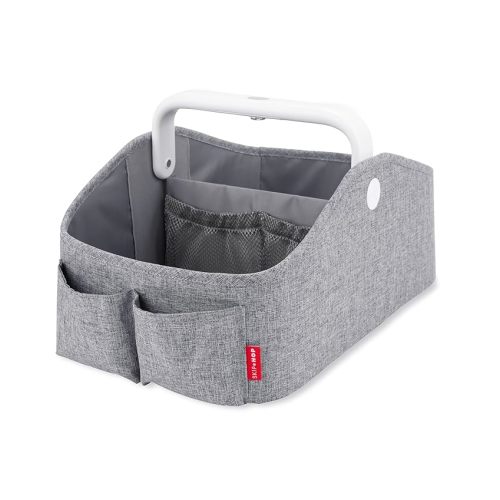 Skip Hop Diaper Caddy Organizer with Touch Sensor Night Light Nursery Style Heather Grey