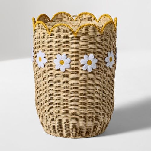 Daisy Rattan Lidded Hamper