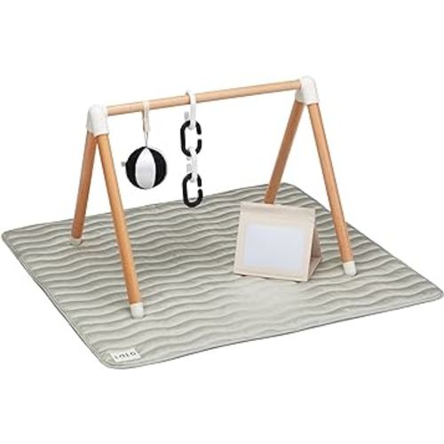 Lalo Baby Gym & Playmat for Babies and Toddlers - Eco-Friendly Sage Playmat - Baby Gym & Accessories is Easy to Assemble & Clean - Go from Tummy Time to Story Time