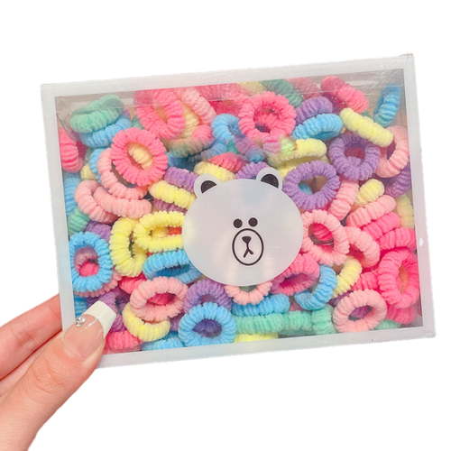 150 Pcs Baby Hair Ties, Seamless Cotton Toddler Hair Ties for Girls and Kids, Multicolor Small Soft Hair Elastics Ponytail Holders - Spring