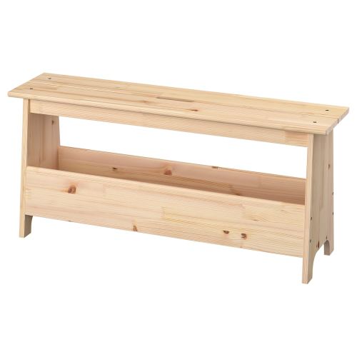 PERJOHAN Bench with storage - pine 39 3/8 "