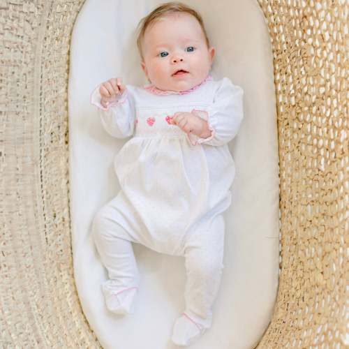 Strawberry Patch Smocked Footie